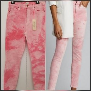 Alice + Olivia Pink Wash High Rise Crop